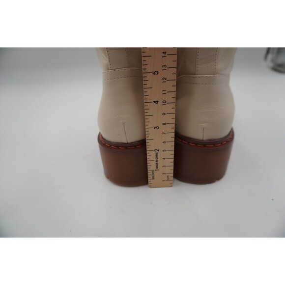 Combat Boots Ivory Sanders Sam Edelman Padded insole lace and zip closure Size 9 - Picture 10 of 10